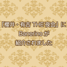 「櫻井・有吉THE夜会」にBanerino(バネリーノ)が紹介されました。